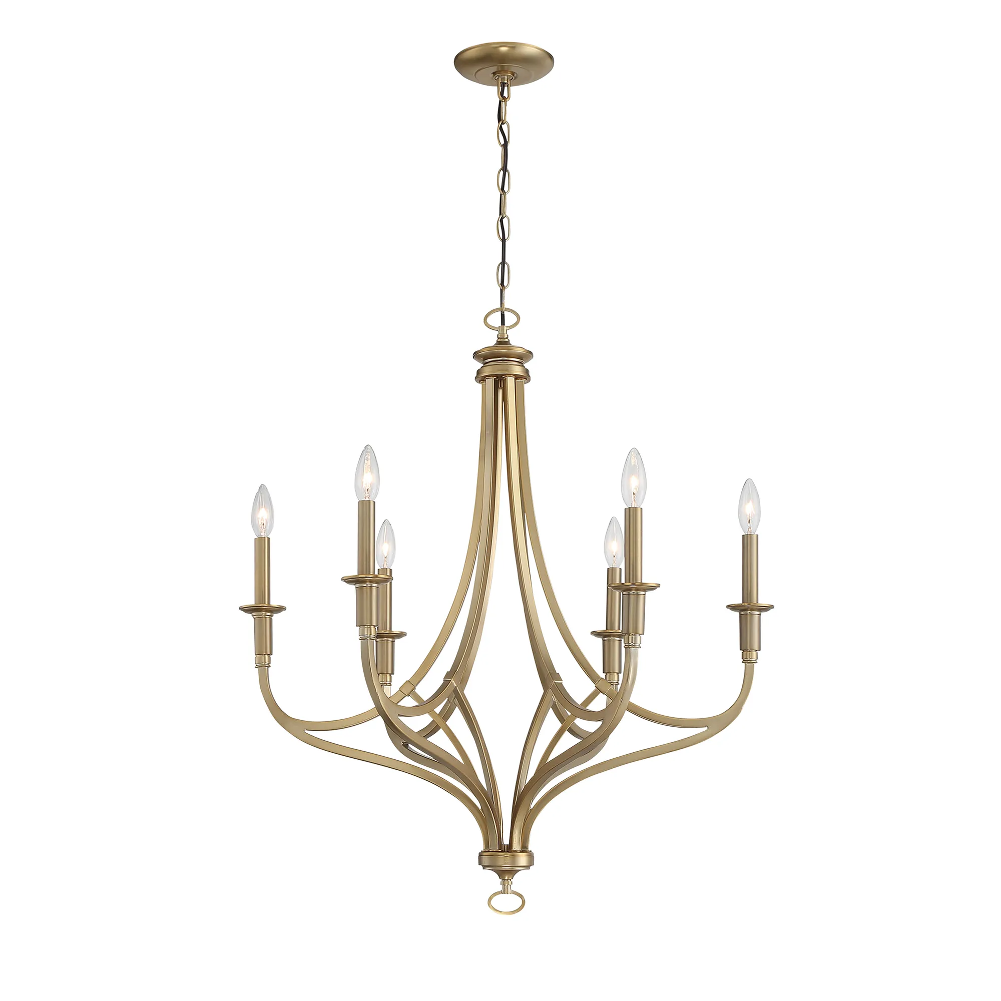 Covent Park 6-Light Chandelier in Brushed Honey Gold