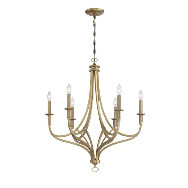 Covent Park 6-Light Chandelier in Brushed Honey Gold