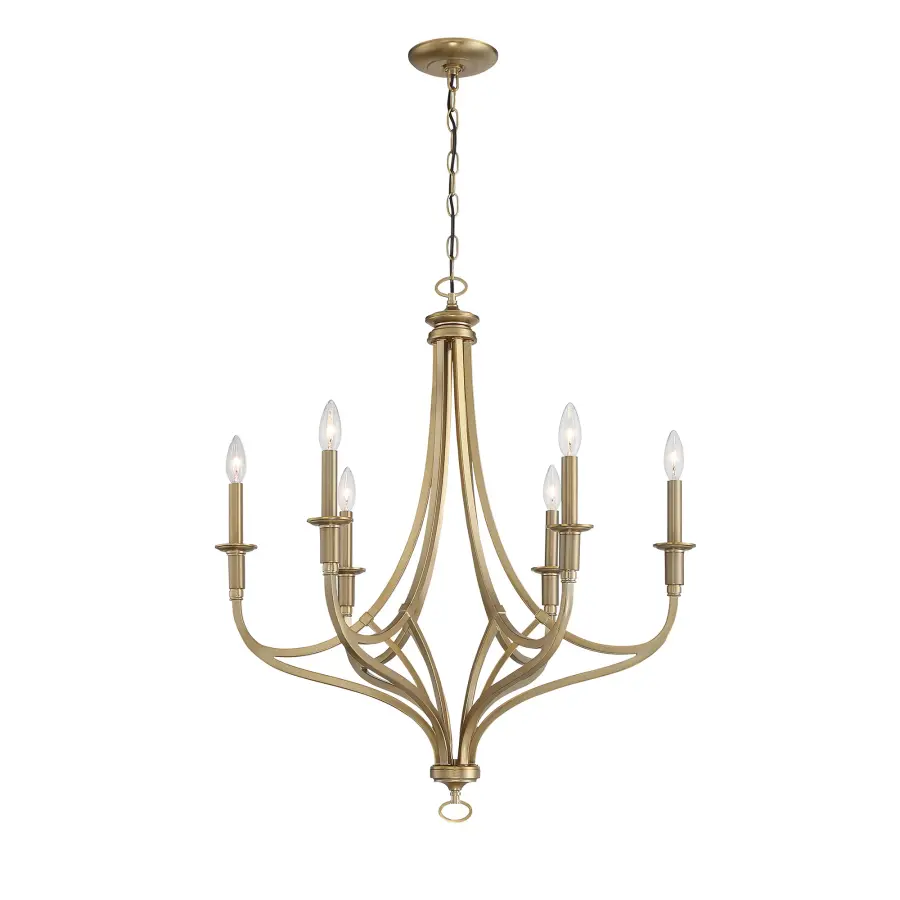 Covent Park 6-Light Chandelier in Brushed Honey Gold