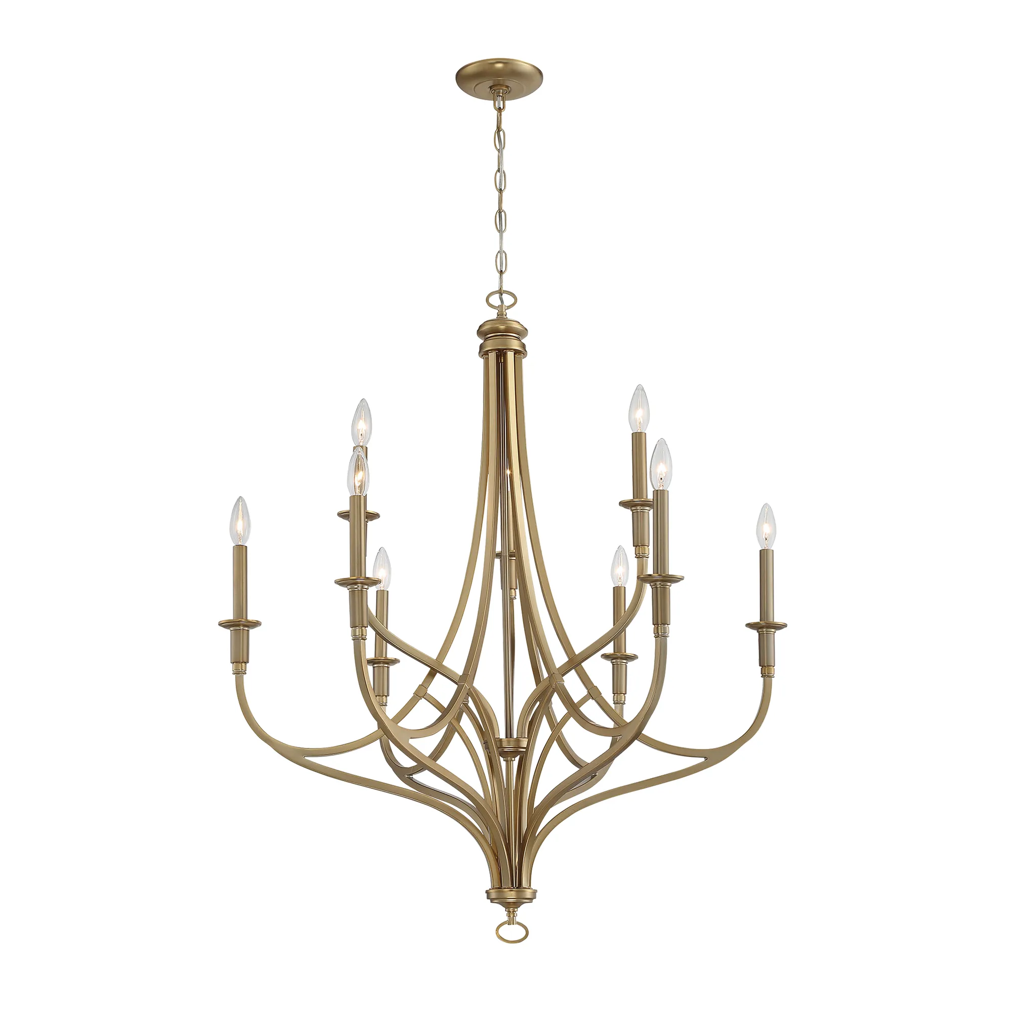 Covent Park 9-Light Chandelier in Brushed Honey Gold