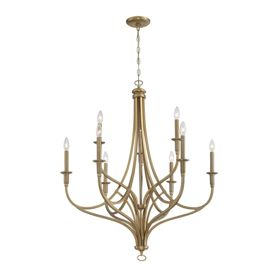 Covent Park 9-Light Chandelier in Brushed Honey Gold