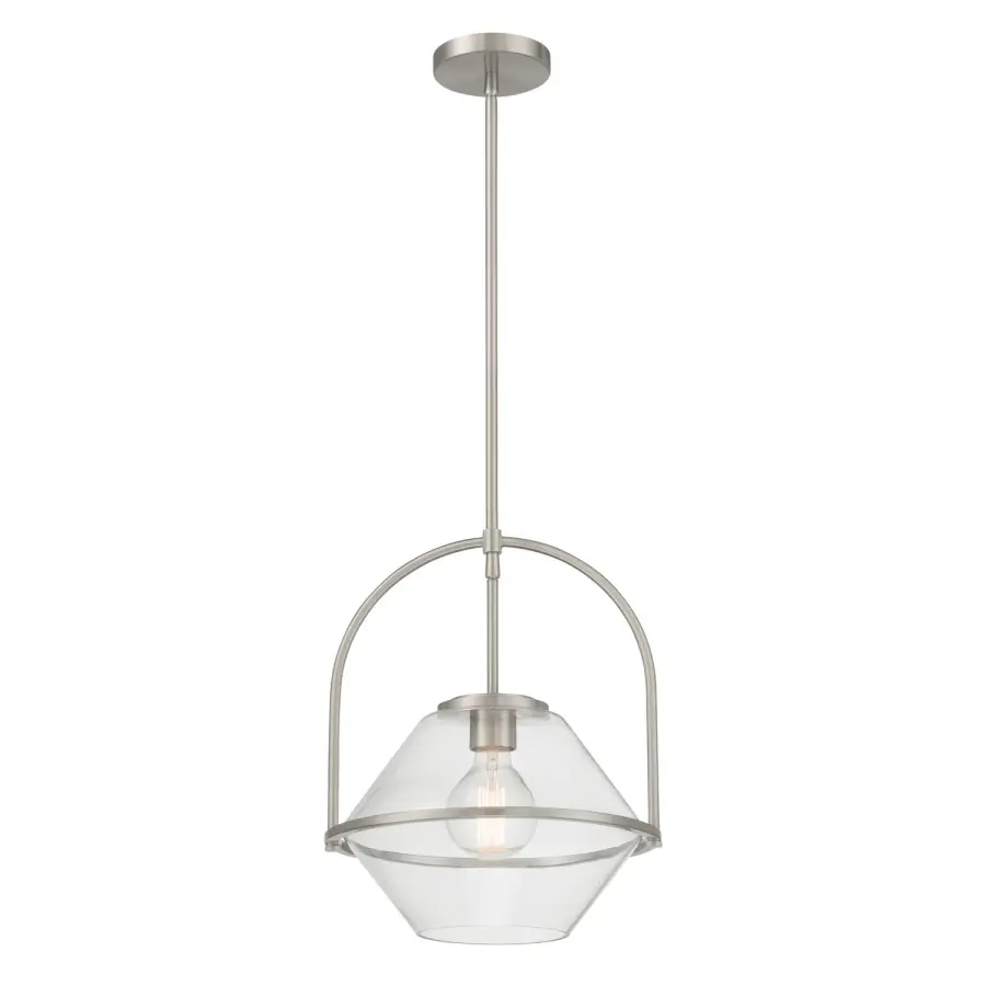 Coralyn 13.25" 1-Light Pendant in Brushed Nickel - Image 1