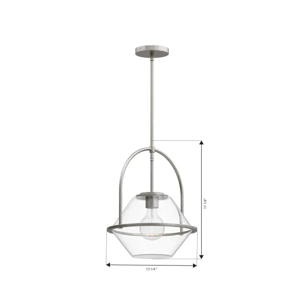 Coralyn 13.25" 1-Light Pendant in Brushed Nickel - Image 4