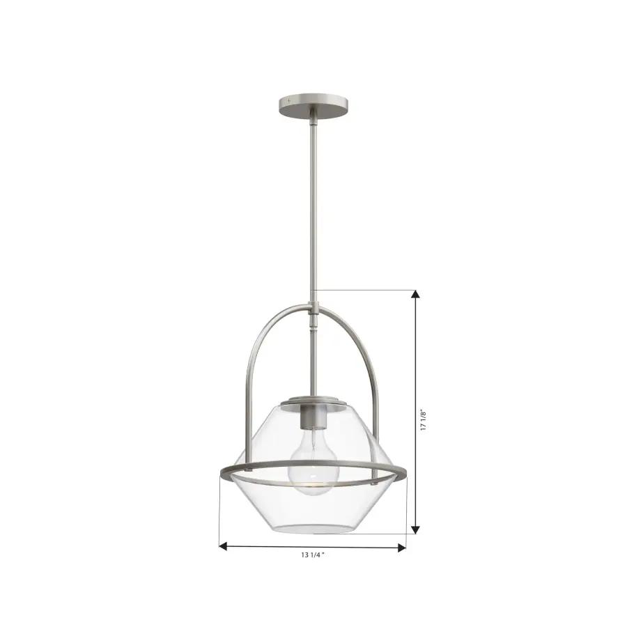 Coralyn 13.25" 1-Light Pendant in Brushed Nickel - Image 4