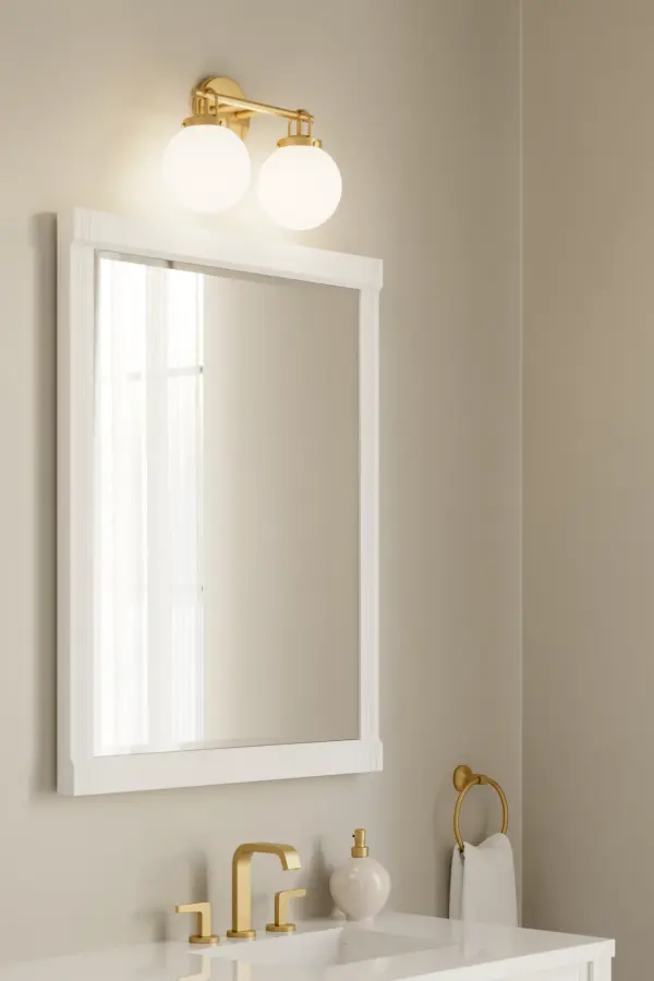 2-Light Vanity - Legacy Brass with Etched Opal Glass - alternate view