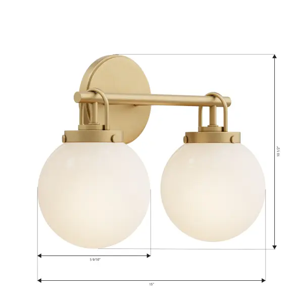 Ortesa 15" 2-Light Vanity in Legacy Brass - Image 3