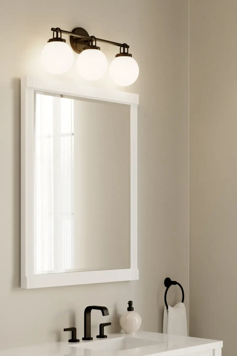 Ortesa 24" 3-Light Vanity in Dark Matte Black - Image 2