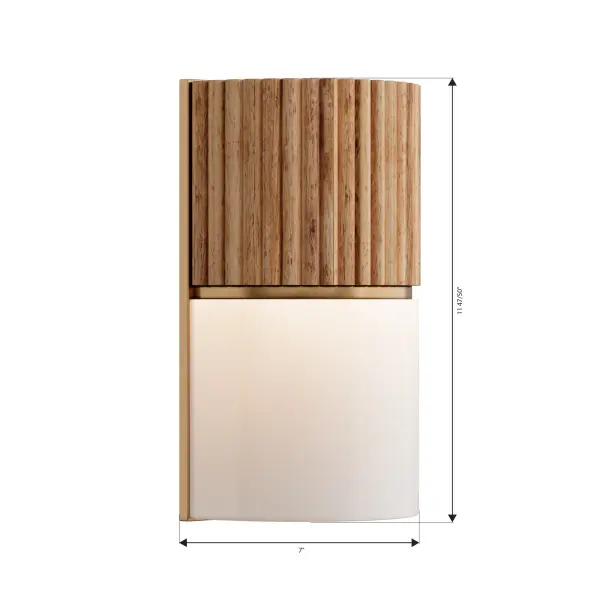 2-Light Wall Sconce - Legacy Brass and Natural Wood with White Linen - alternate view