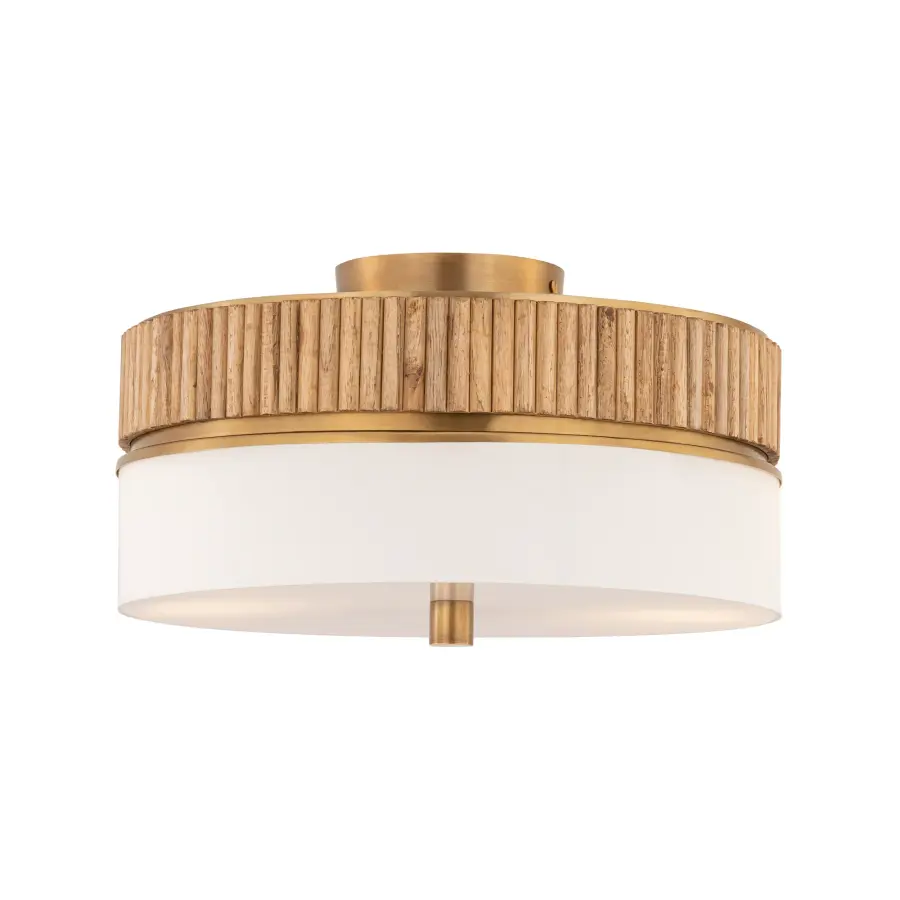 Nebri 15" 3-Light Semi-Flush Mount in Legacy Brass - Image 9