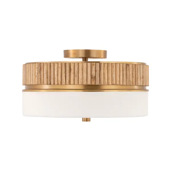 Nebri 15" 3-Light Semi-Flush Mount in Legacy Brass - Image 10