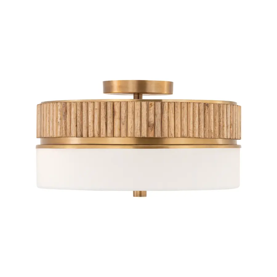 Nebri 15" 3-Light Semi-Flush Mount in Legacy Brass - Image 10