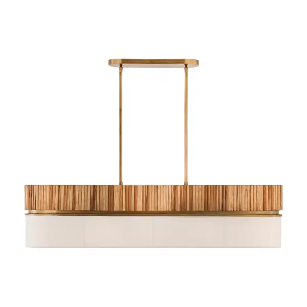 Nebri 42.5" 5-Light Linear Chandelier in Legacy Brass - Image 12