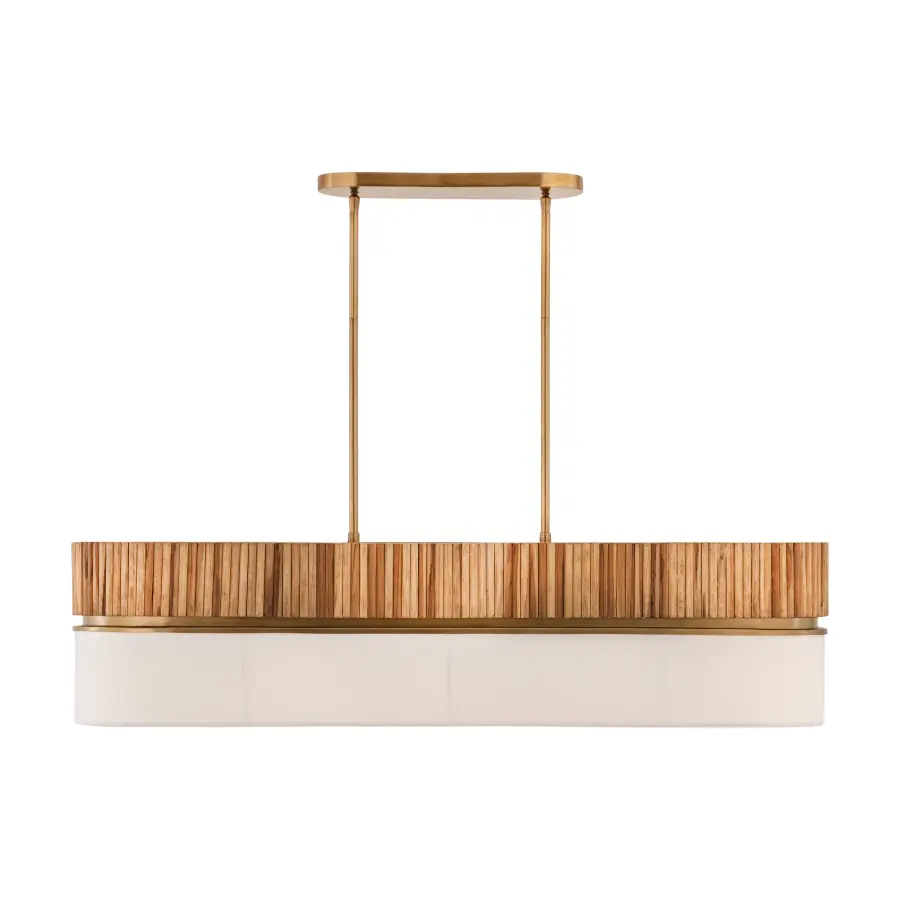 Nebri 42.5" 5-Light Linear Chandelier in Legacy Brass - Image 12