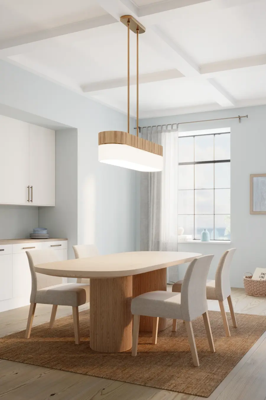 Nebri 42.5" 5-Light Linear Chandelier in Legacy Brass - Image 3