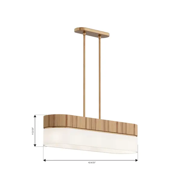 Nebri 42.5" 5-Light Linear Chandelier in Legacy Brass - Image 4