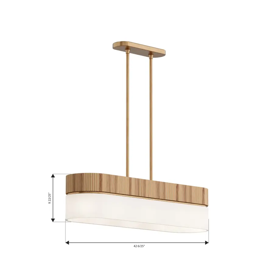 Nebri 42.5" 5-Light Linear Chandelier in Legacy Brass - Image 4