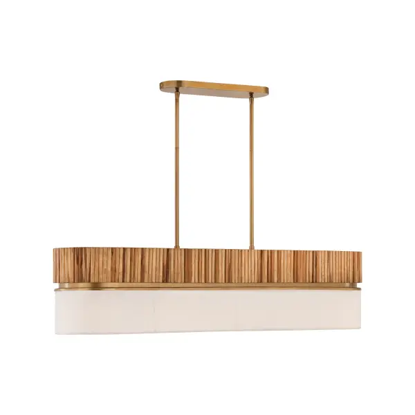Nebri 42.5" 5-Light Linear Chandelier in Legacy Brass - Image 7