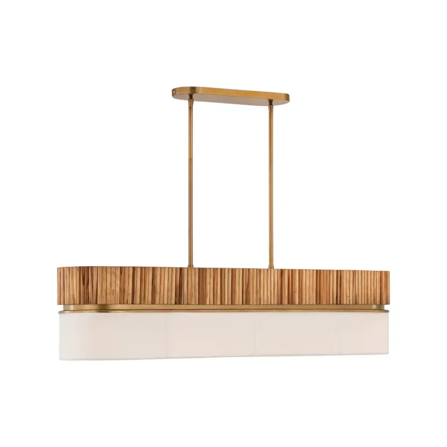 Nebri 42.5" 5-Light Linear Chandelier in Legacy Brass - Image 7