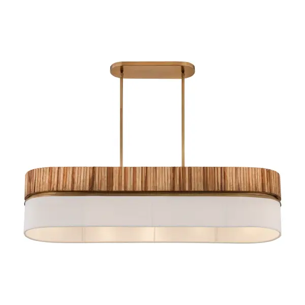 Nebri 42.5" 5-Light Linear Chandelier in Legacy Brass - Image 8