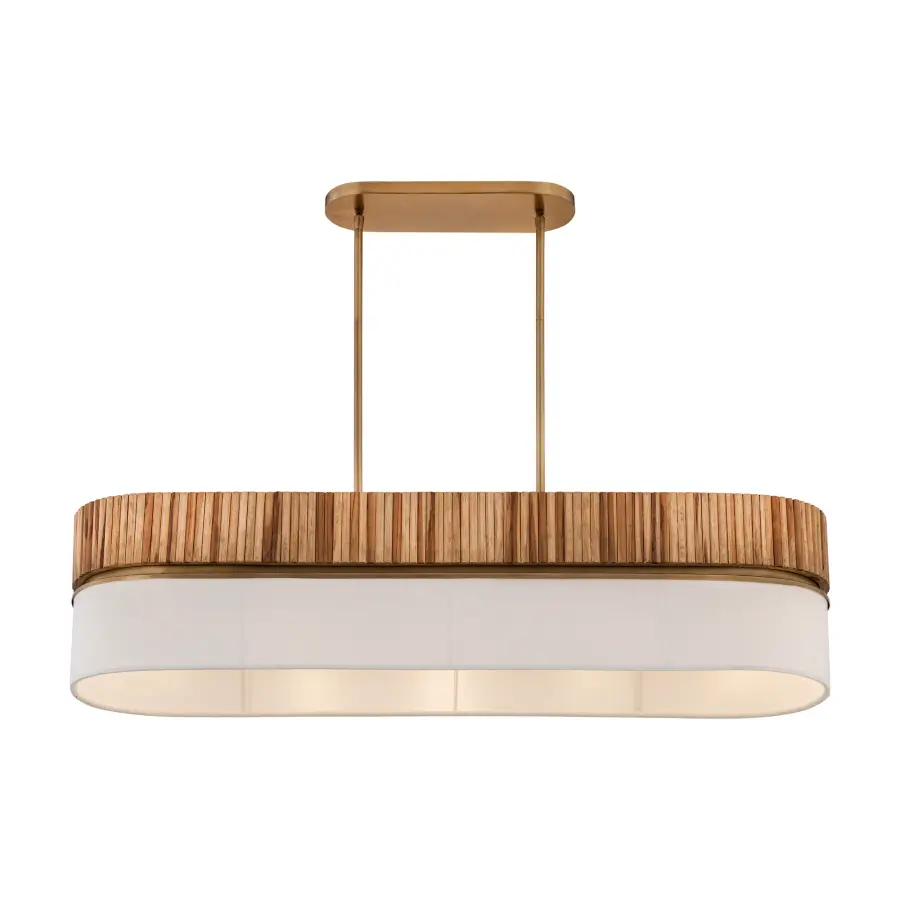 Nebri 42.5" 5-Light Linear Chandelier in Legacy Brass - Image 8