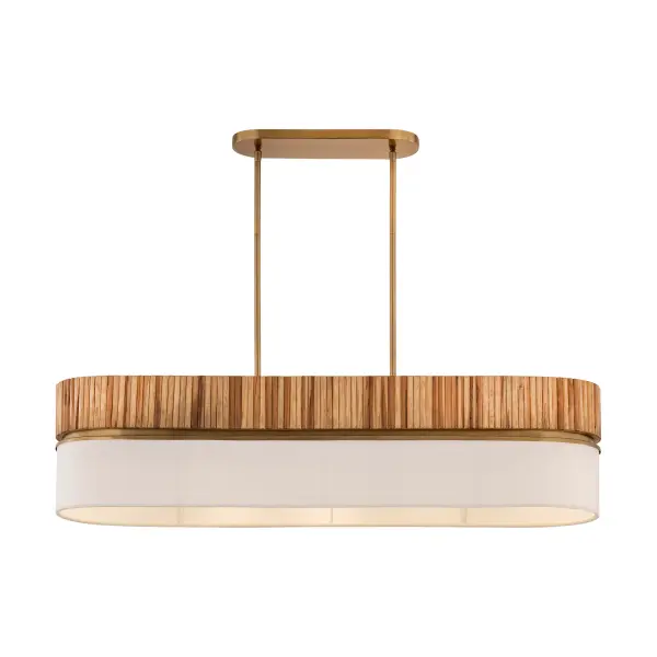 Nebri 42.5" 5-Light Linear Chandelier in Legacy Brass - Image 9