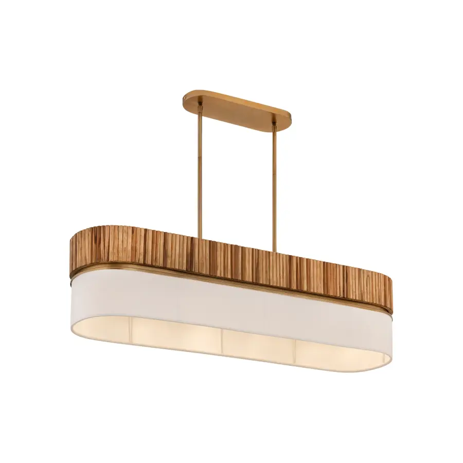 Nebri 42.5" 5-Light Linear Chandelier in Legacy Brass - Image 10
