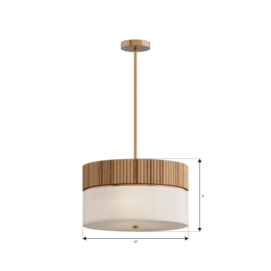 Nebri 18" 2-Light Pendant in Legacy Brass - Image 2