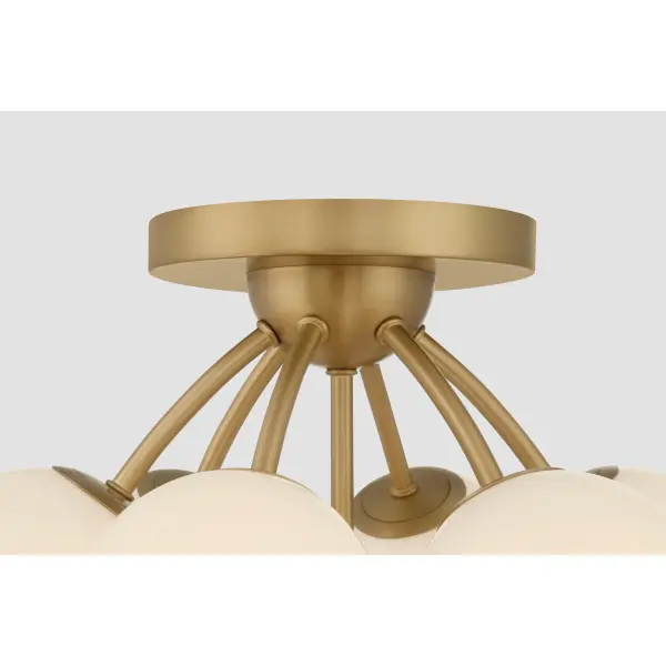 Lunara 18.25" 7-Light Semi-Flush Mount in Legacy Brass - Image 4