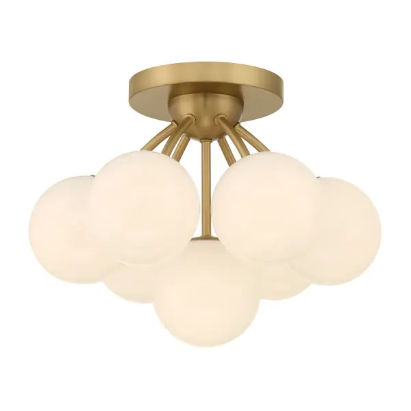 Lunara 18.25" 7-Light Semi-Flush Mount in Legacy Brass - Image 8