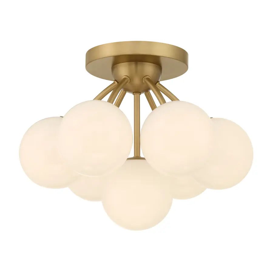 Lunara 18.25" 7-Light Semi-Flush Mount in Legacy Brass - Image 8