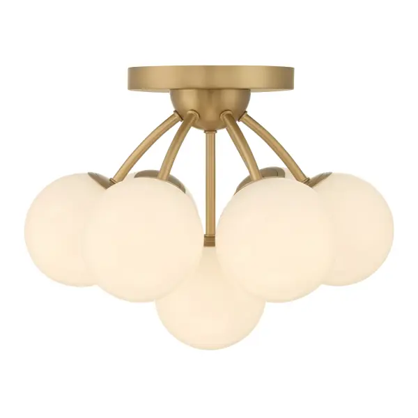 Lunara 18.25" 7-Light Semi-Flush Mount in Legacy Brass - Image 9