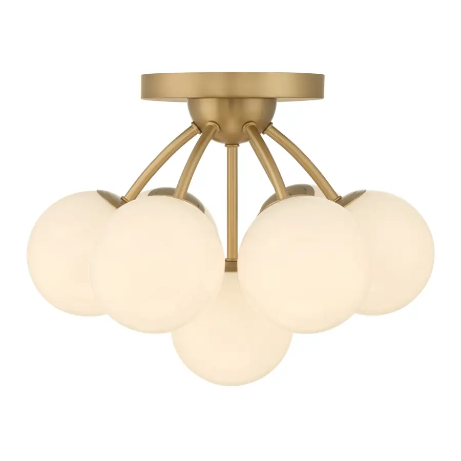 Lunara 18.25" 7-Light Semi-Flush Mount in Legacy Brass - Image 9