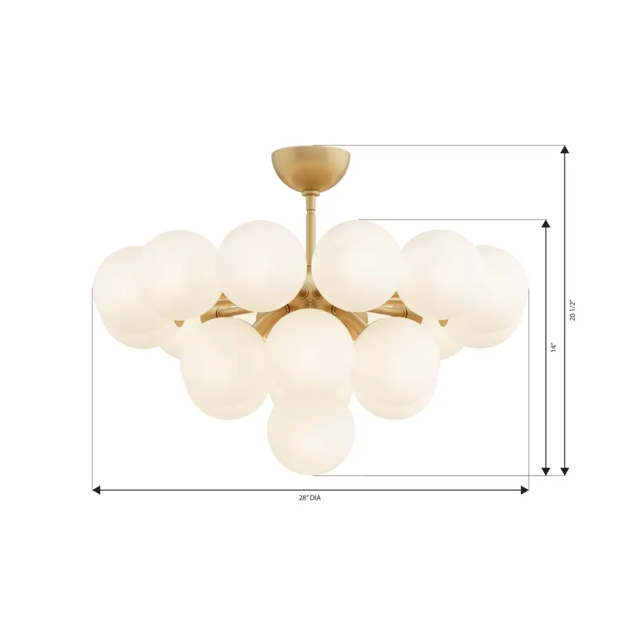 Lunara 28" 19-Light Convertible Chandelier - Image 4