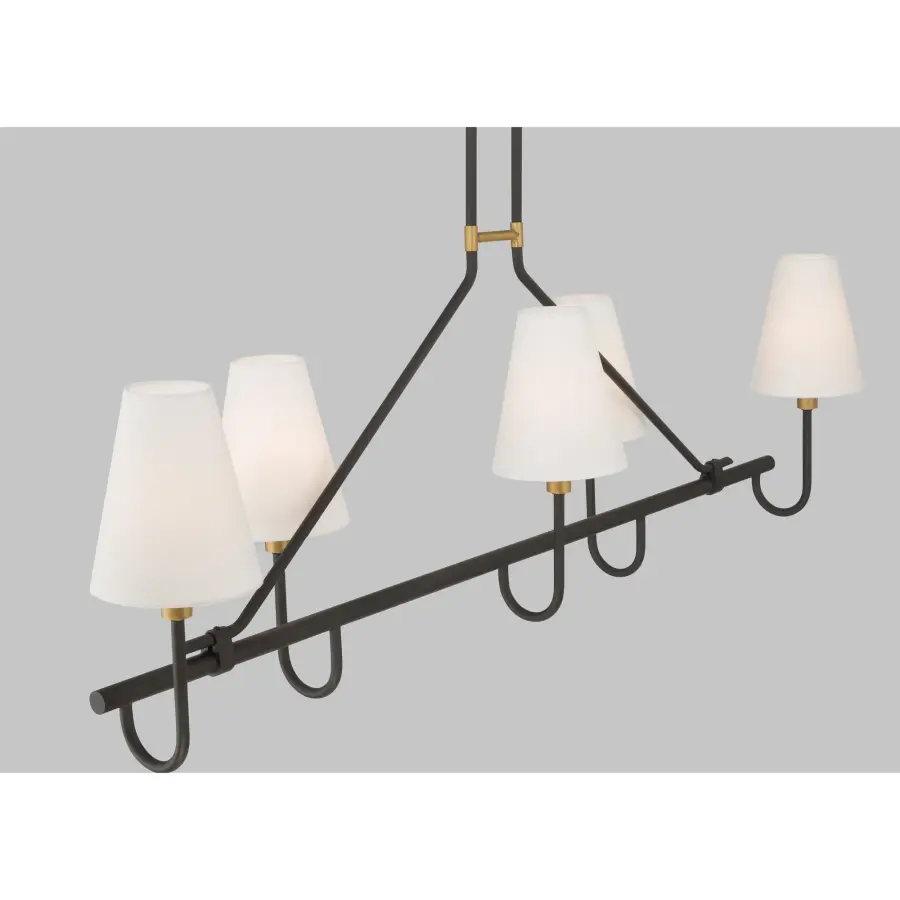 Bellforge 51" 5-Light Linear Chandelier in Legacy Brass - Image 6