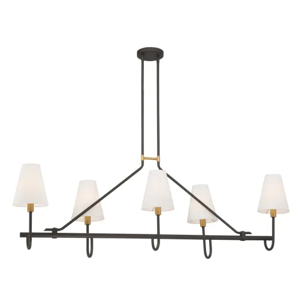 Bellforge 51" 5-Light Linear Chandelier in Legacy Brass - Image 9