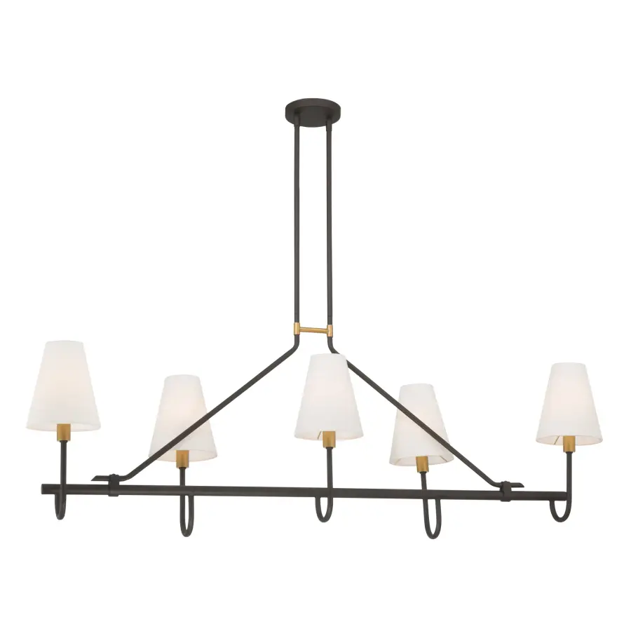 Bellforge 51" 5-Light Linear Chandelier in Legacy Brass - Image 9