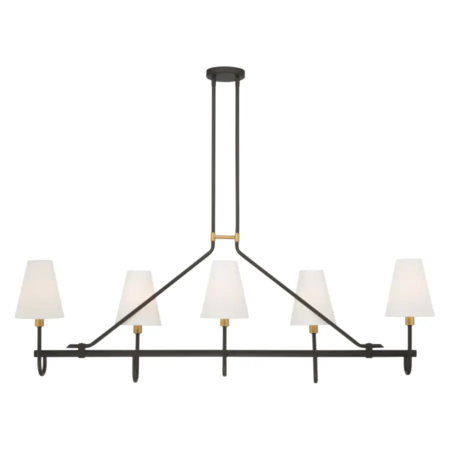 Bellforge 51" 5-Light Linear Chandelier in Legacy Brass - Image 10