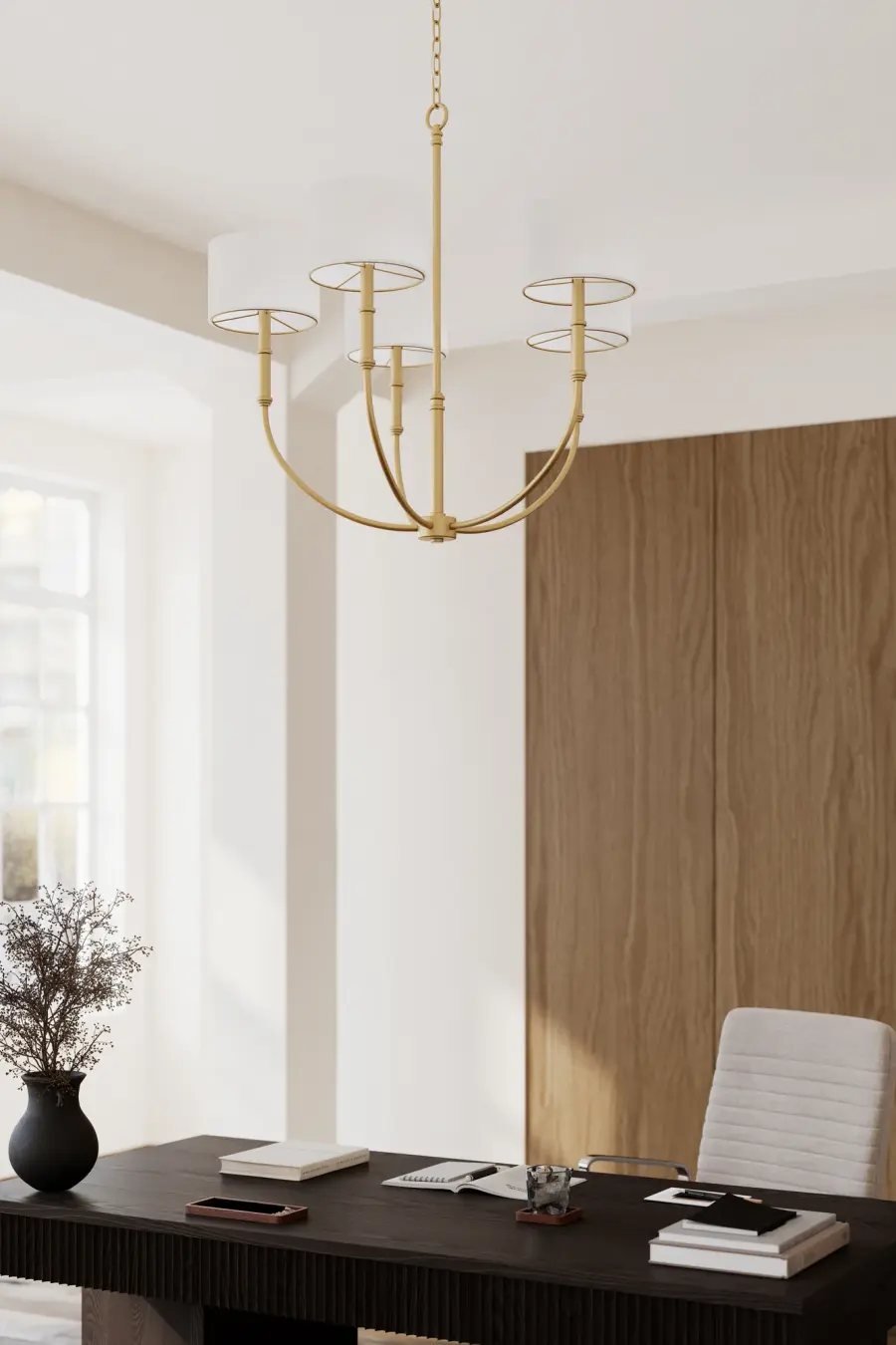 Molvene 33" 5-Light Chandelier in Legacy Brass - Image 2