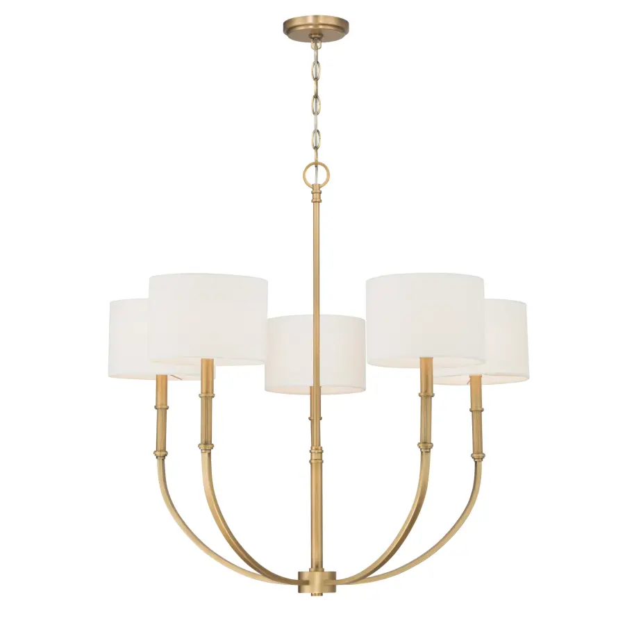 Molvene 33" 5-Light Chandelier in Legacy Brass - Image 9