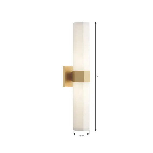 2-Light Bath Bar - Legacy Brass with Etched Opal Glass - alternate view