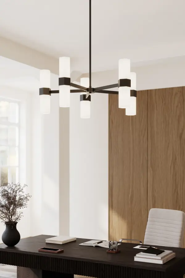 Delgada 36" 10-Light Chandelier in Dark Matte Black - Image 5