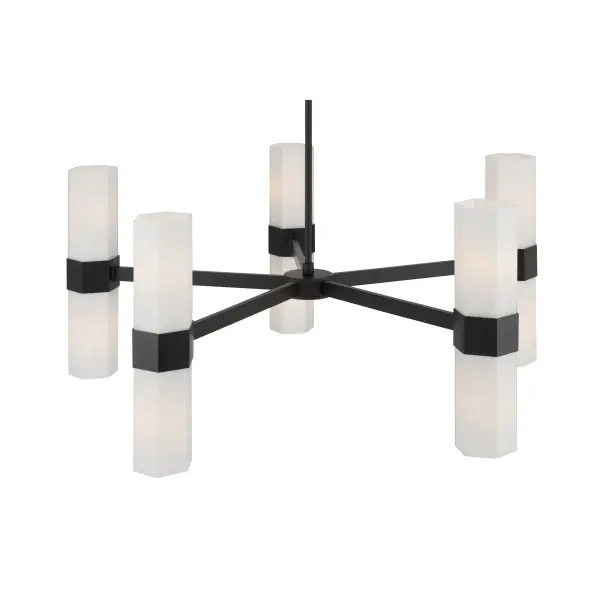 Delgada 36" 10-Light Chandelier in Dark Matte Black - Image 6