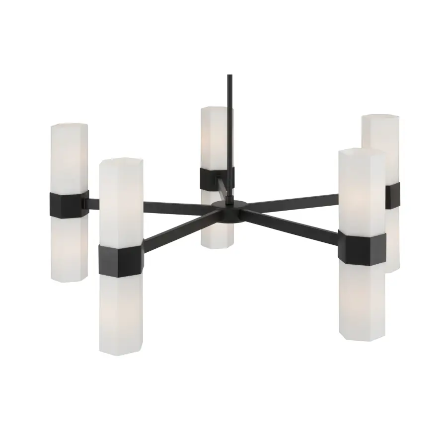 Delgada 36" 10-Light Chandelier in Dark Matte Black - Image 6