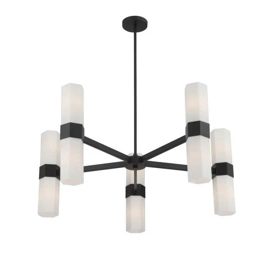 Delgada 36" 10-Light Chandelier in Dark Matte Black - Image 8