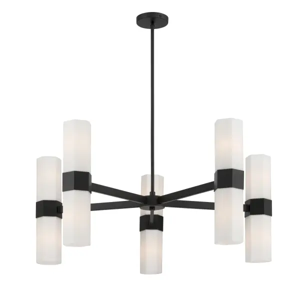 Delgada 36" 10-Light Chandelier in Dark Matte Black - Image 9