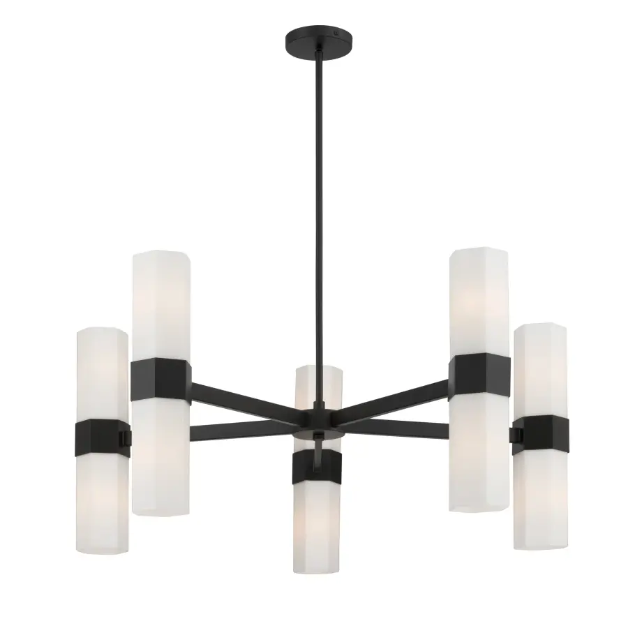 Delgada 36" 10-Light Chandelier in Dark Matte Black - Image 9