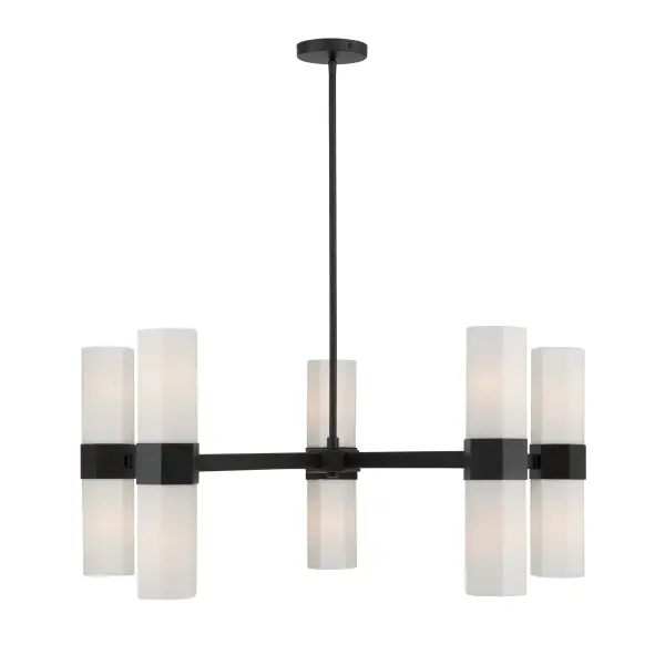 Delgada 36" 10-Light Chandelier in Dark Matte Black - Image 10