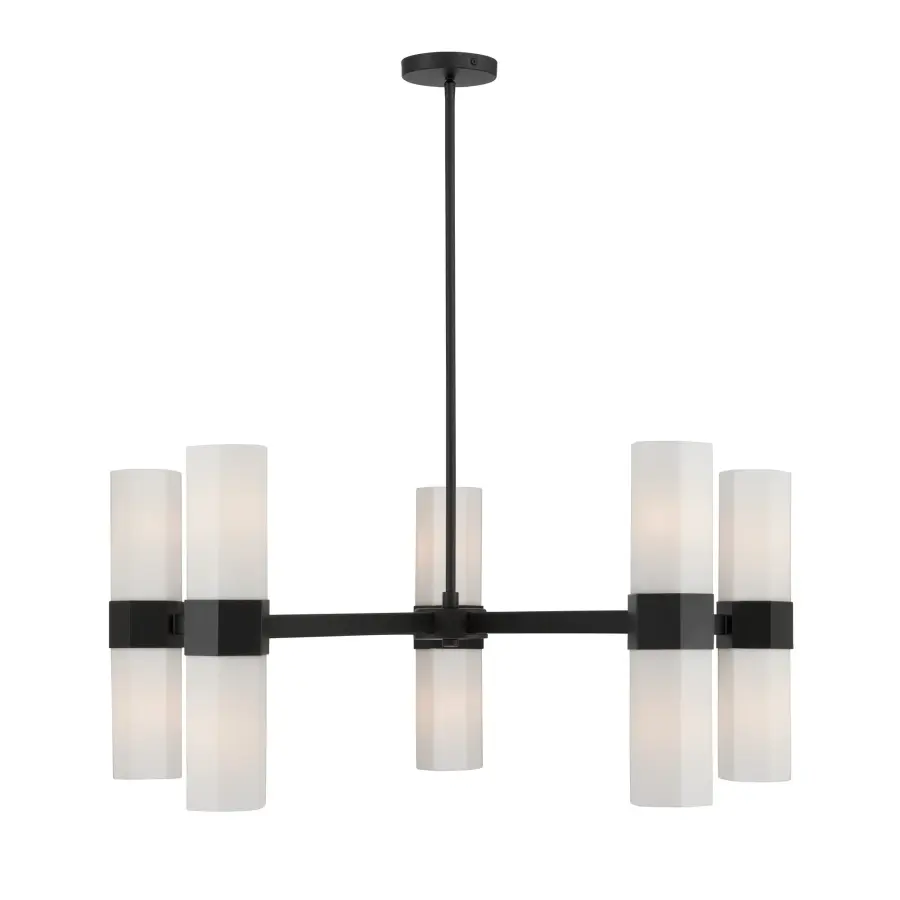 Delgada 36" 10-Light Chandelier in Dark Matte Black - Image 10