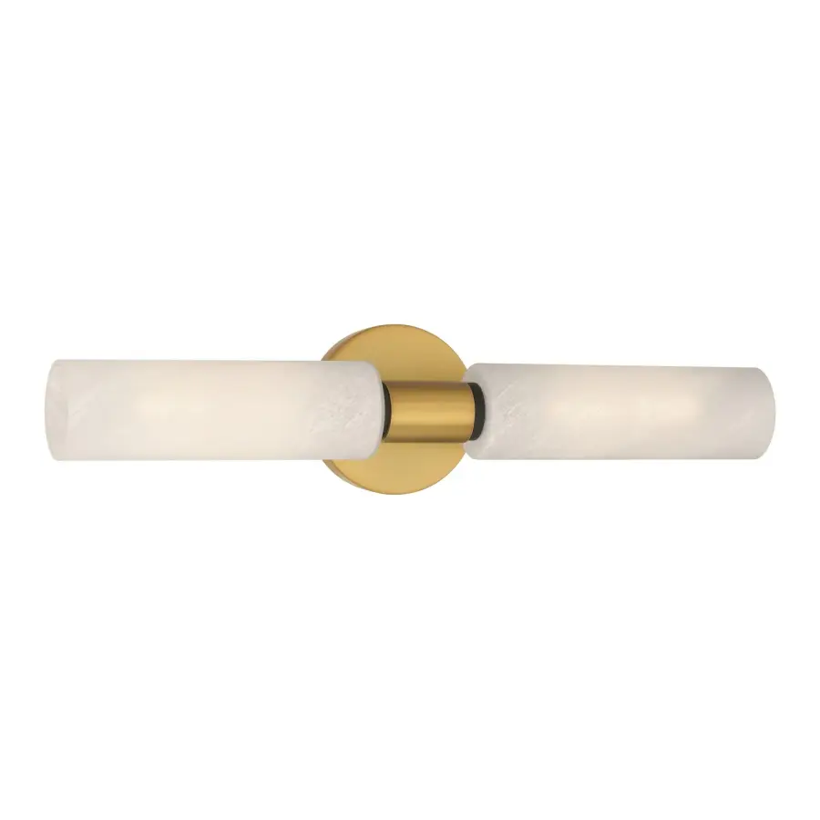 Wexmere 21" 2-Light Vanity in Legacy Brass and Dark Matte Black - Image 1