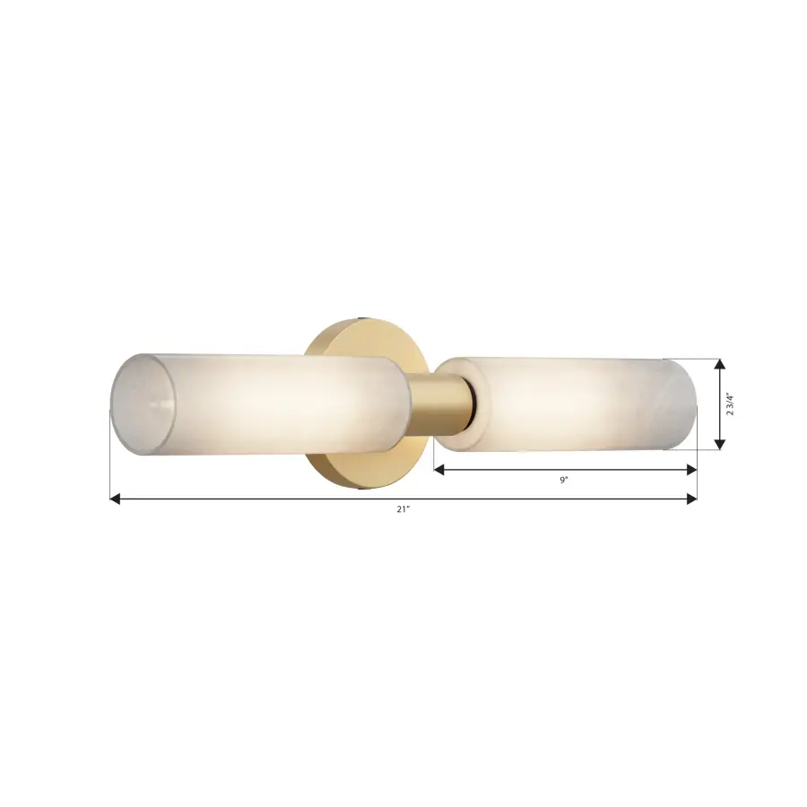 Wexmere 21" 2-Light Vanity in Legacy Brass and Dark Matte Black - Image 2